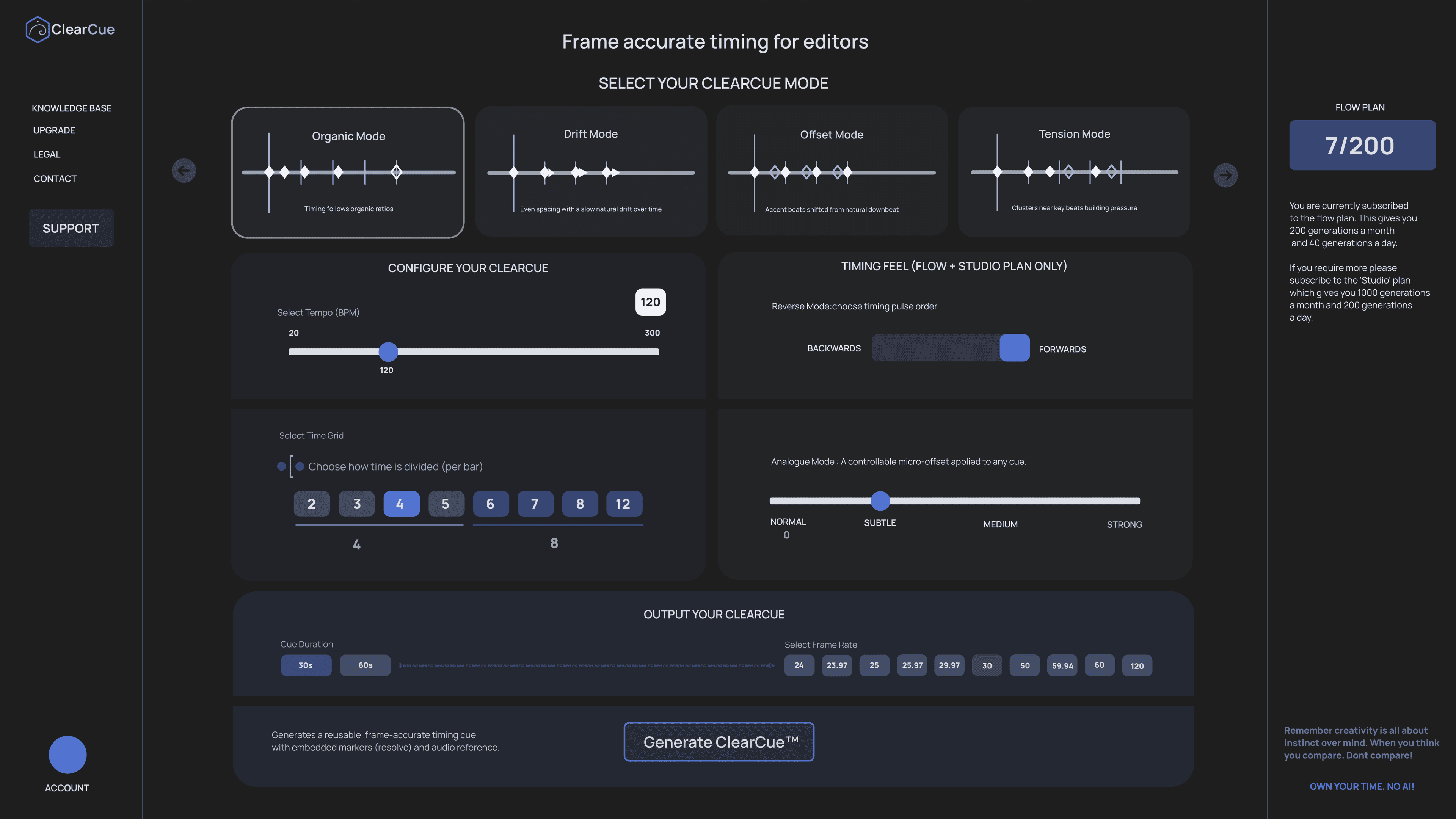 Choose a timing mode