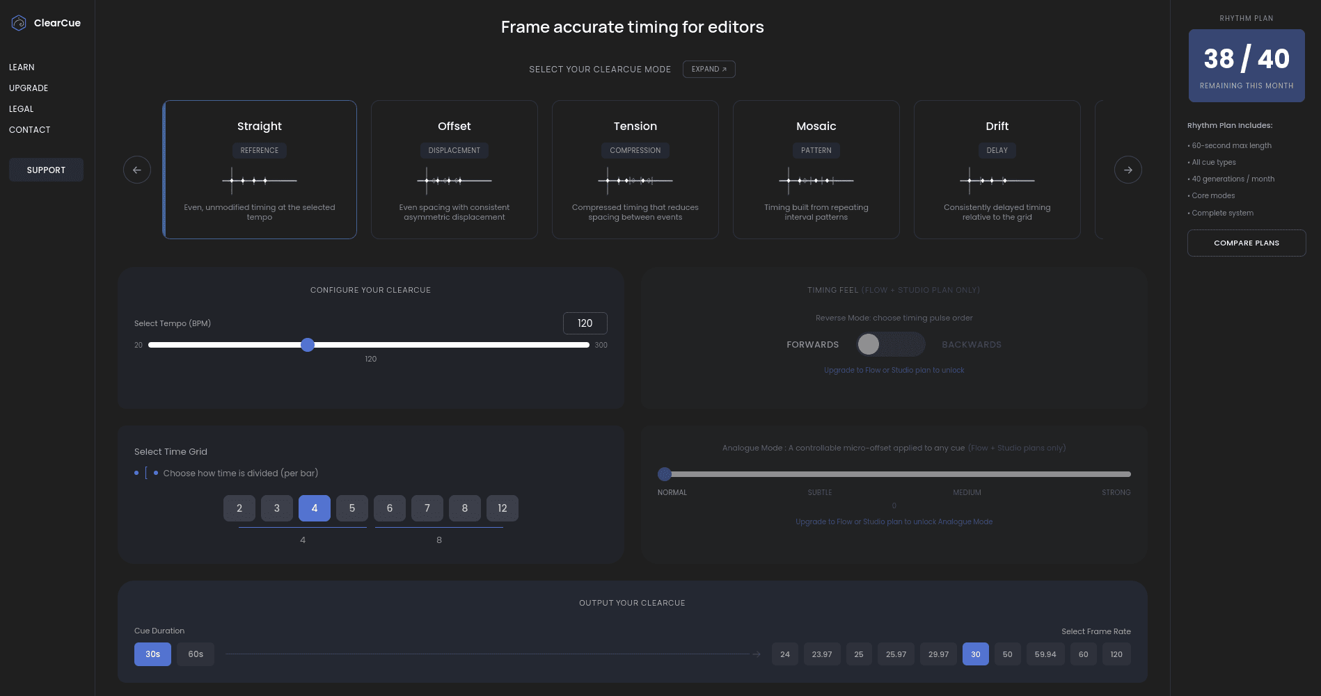 Choose a timing mode